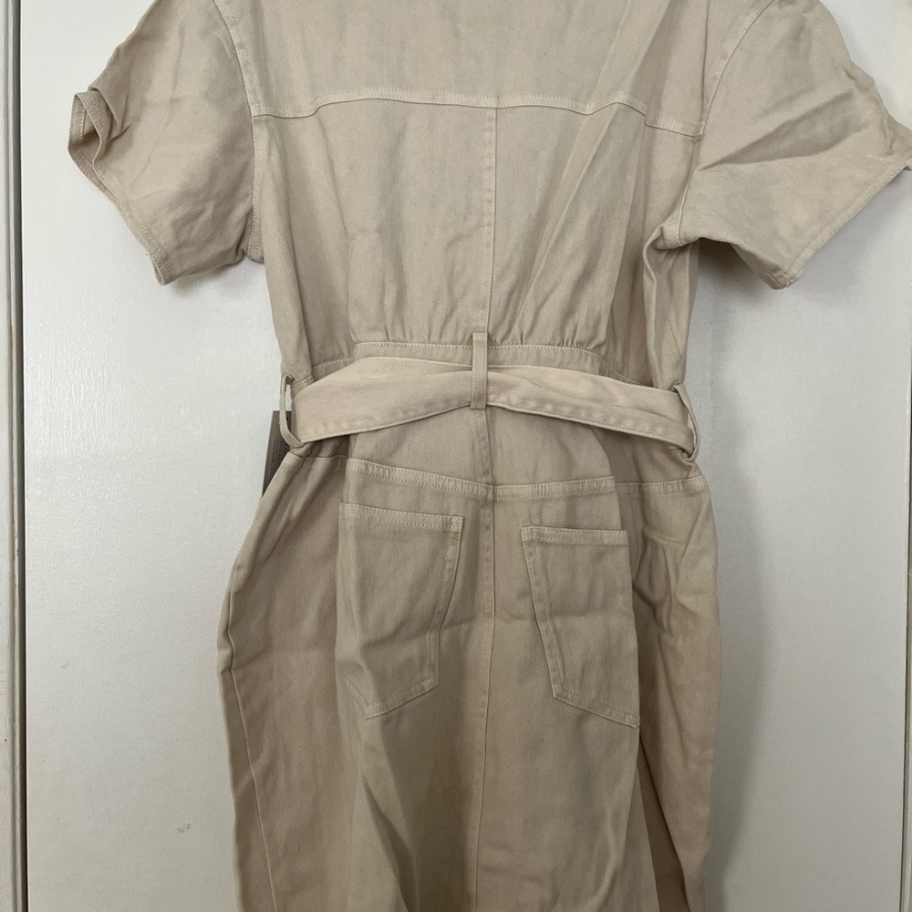 Eloquii Beige Button-Up Dress with Belt - Picture 6 of 6